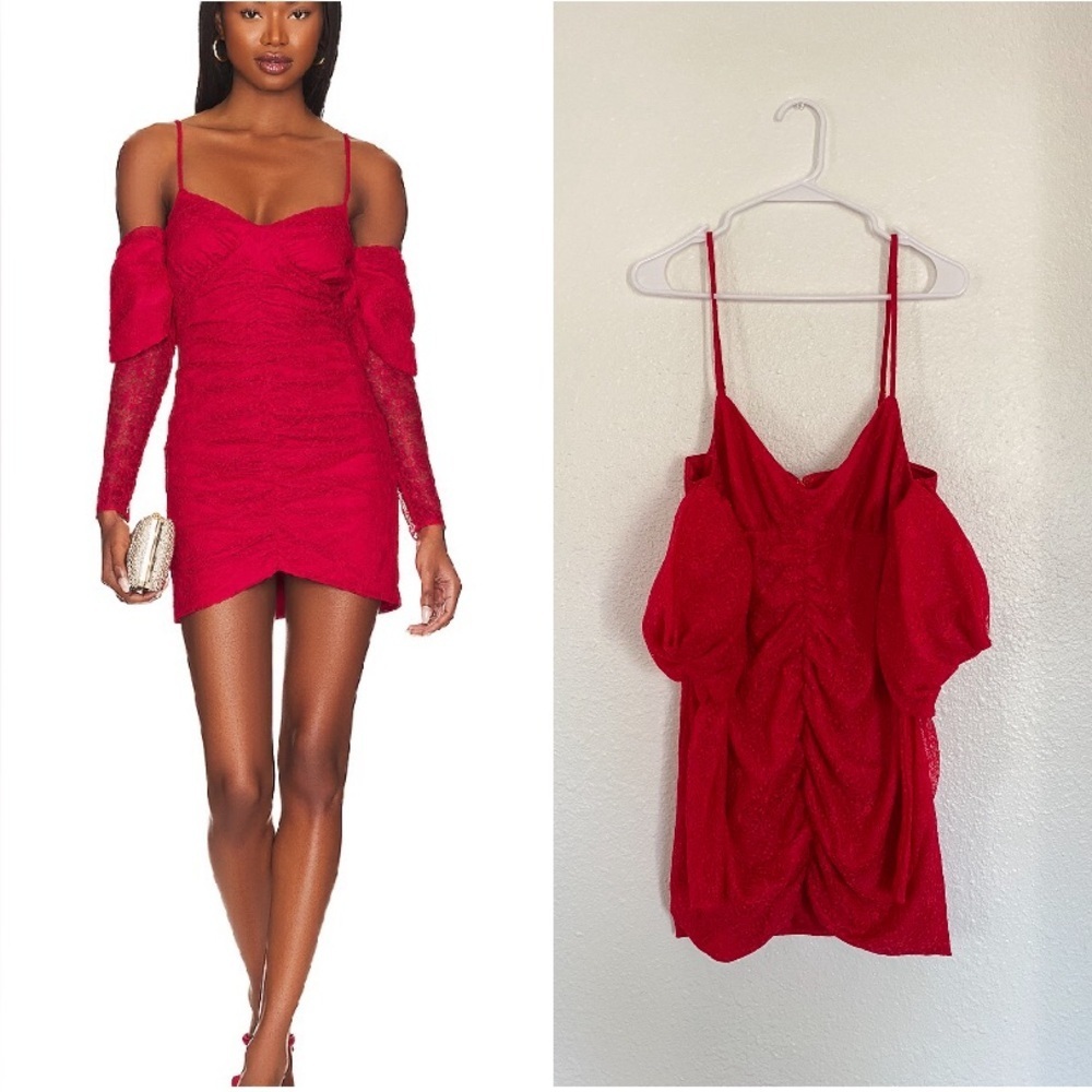 Lovers and Friends Red Off-Shoulder Sierra Mini Dress XL